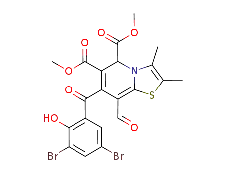 7-(3',5'-dibromo-2'-hydroxybenzoyl)-5,6-dimethoxycarbonyl-2,3-dimethyl-8-formyl-5H-[1,3]thiazolo[3,2-a]pyridine