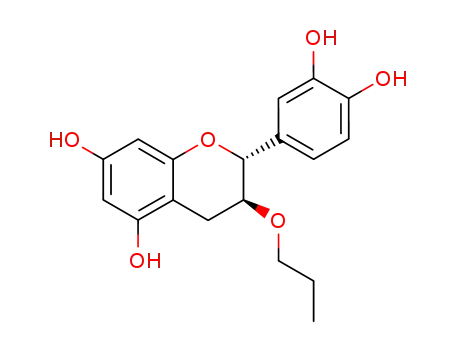 Molecular Structure of 71628-00-7 ((2R,3S)-2-(3,4-dihydroxyphenyl)-3-propoxy-3,4-dihydro-2H-chromene-5,7-diol)