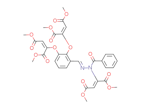 (2'E)-tetramethyl 2,2'-[3-({2-benzoyl-2-[(Z)-1,4-dimethoxy-1,4-dioxobut-2-en-2-yl]hydrazono}methyl)-1,2-phenylene]bis(oxy)dimaleate