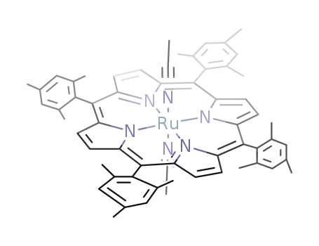 Molecular Structure of 97877-74-2 (bis(acetonitrile)(5,10,15,20-tetramesitylporphyrinato)ruthenium(II))