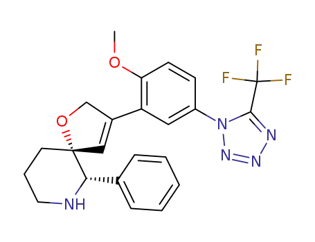 (5R,6S)-3-[2-Methoxy-5-(5-trifluoromethyl-tetrazol-1-yl)-phenyl]-6-phenyl-1-oxa-7-aza-spiro[4.5]dec-3-ene