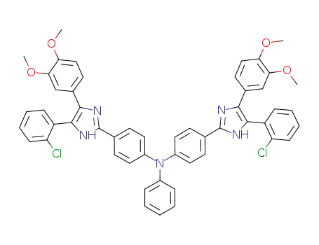 Molecular Structure of 1242076-55-6 (4,4'-(5-(3,4-dimethoxyphenyl)-6-(2-chloro-phenyl)-1H-benzimidazol-2-yl)-triphenylamine)