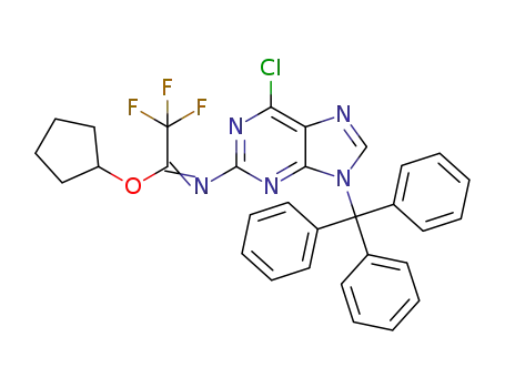 N-(6-chloro-9-trityl-9H-purin-2-yl)-2,2,2-trifluoroacetimidic acid cyclopentyl ester
