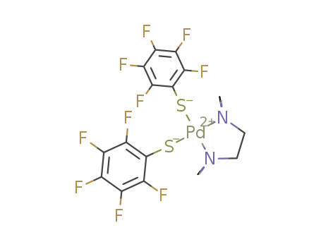 Molecular Structure of 1227099-27-5 (Pd(SC<sub>6</sub>F<sub>5</sub>)2(TMEDA))