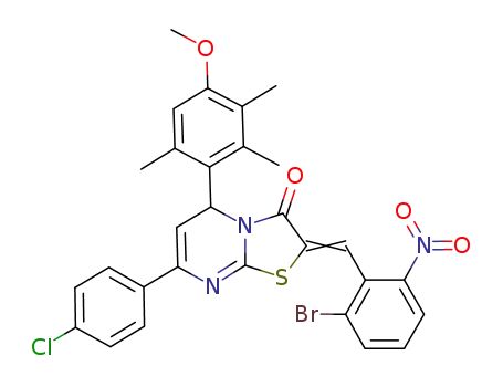2-(2-bromo-6-nitrobenzylidene)-5-(2,3,6-trimethyl-4-methoxyphenyl)-7-(4-chlorophenyl)-5H-thiazolo-[2,3-b]pyrimidin-3(2H)-one