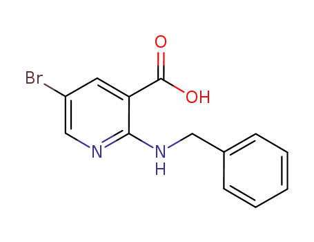 Molecular Structure of 1258846-87-5 (2-(benzylamino)-5-bromonicotinic acid)