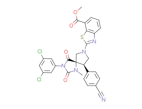 methyl 2-((5S,9R)-9-(4-cyanophenyl)-3-(3,5-dichlorophenyl)-1-methyl-2,4-dioxo-1,3,7-triazaspiro[4.4]nonan-7-yl)benzo[d]thiazole-7-carboxylate