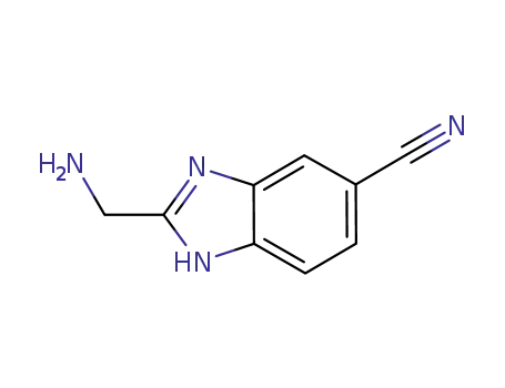 Molecular Structure of 878025-51-5 (1H-Benzimidazole-6-carbonitrile,  2-(aminomethyl)-)