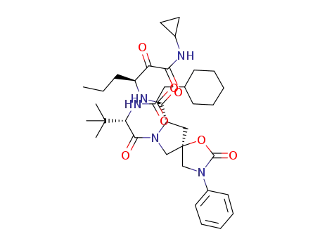 (5R,8S)-7-((S)-2-(2-cyclohexylacetamido)-3,3-dimethylbutanoyl)-N-((S)-1-(cyclopropylamino)-1,2-dioxohexan-3-yl)-2-oxo-3-phenyl-1-oxa-3,7-diazaspiro[4.4]nonane-8-carboxamide