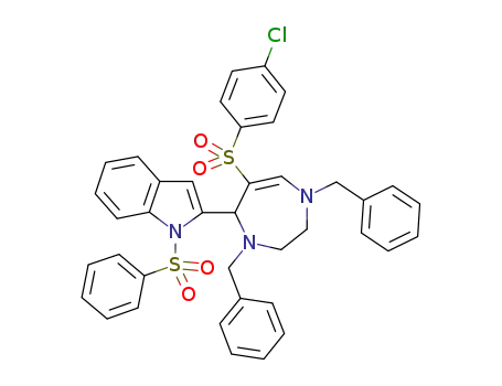 1-benzenesulfonyl-2-[1,4-dibenzyl-6-(p-chlorobenzenesulfonyl)-2,3,4,5-tetrahydro-1H-1,4-diazepin-5-yl]-1H-indole