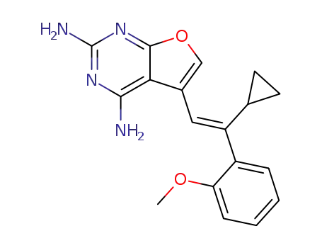 5-[(E)-2-cyclopropyl-2-(2'-methoxyphenyl)vinyl]furo-[2,3-d]pyrimidine-2,4-diamine