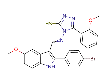 4-((aminomethylene)-2'-(4''-bromophenyl)-5'-methoxy indol-3'yl)-3-(2-methoxyphenyl)-5-mercapto-1,2,4-triazole