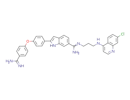 4-{4-[5-(2-{N-[3-(7-chloro-quinolin-4-ylamino)-propyl]-carbamimidoyl}-allylidene)-4,5-dihydro-1H-pyrrol-2-yl]-phenoxy}-benzamidine