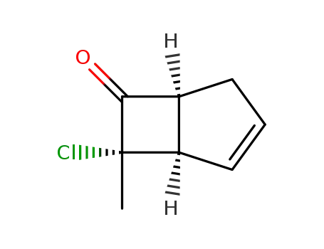 Molecular Structure of 33471-78-2 (Bicyclo[3.2.0]hept-2-en-6-one,  7-chloro-7-methyl-)