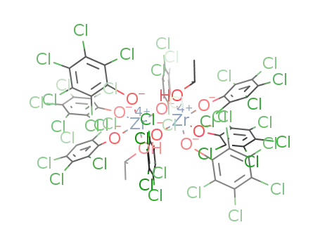 Molecular Structure of 1266659-63-5 ([Zr(O-C<sub>6</sub>Cl<sub>5</sub>)4(HO-iPr)]2)