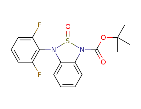 Molecular Structure of 1233485-17-0 (1-(tert-butyloxycarbonyl)-3-(2,6-difluorophenyl)-1,3-dihydrobenzothiadiazole-S-oxide)