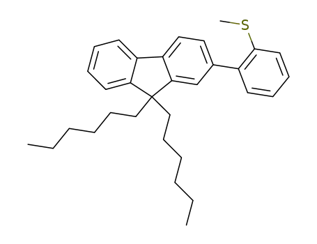 Molecular Structure of 1187461-87-5 (2-(2-methylsulfanyl-phenyl)-9,9-di-n-hexylfluorene)