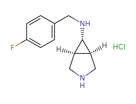 Molecular Structure of 1256448-66-4 (N-(4-fluorobenzyl)-3-azabicyclo[3.1.0]hexan-6-amine hydrochloride)