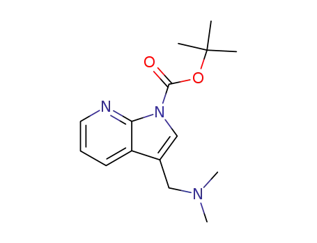 Molecular Structure of 144657-65-8 (3-Dimethylaminomethyl-pyrrolo[2,3-b]pyridine-1-carboxylic  acid  tert-butyl  ester,  1-tert-Butoxycarbonyl-3-[(dimethylamino)methyl]-7-azaindole)