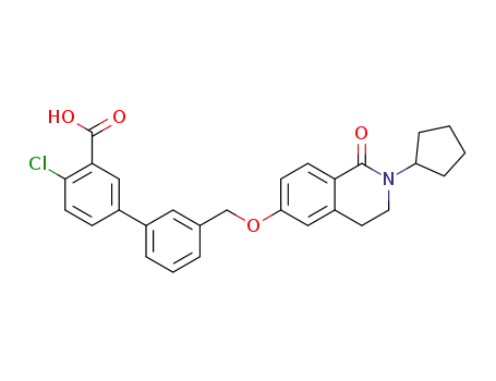 4-chloro-3'-((2-cyclopentyl-1-oxo-1,2,3,4-tetrahydroisoquinolin-6-yloxy)methyl)biphenyl-3-carboxylic acid