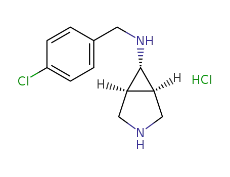 Molecular Structure of 1256448-67-5 (N-(4-chlorobenzyl)-3-azabicyclo[3.1.0]hexan-6-amine hydrochloride)