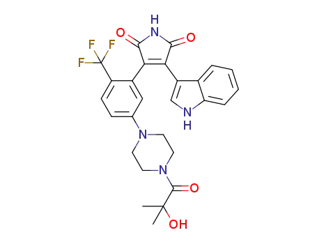 3-{5-[4-(2-ヒドロキシ-2-メチルプロパノイル)ピペラジン-1-イル]-2-(トリフルオロメチル)フェニル}-4-(1H-インドール-3-イル)-1H-ピロール-2,5-ジオン