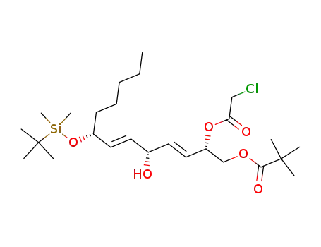 Molecular Structure of 286930-16-3 ((2R,5S,8R,3E,6E)-8-tert-butyldimethylsilyloxy-2-chloroacetoxy-5-hydroxytrideca-4,6-dienyl 2,2-dimethylpropanoate)