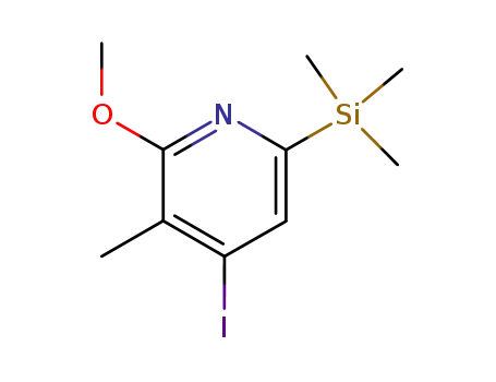 Molecular Structure of 305816-04-0 (Pyridine, 4-iodo-2-methoxy-3-methyl-6-(trimethylsilyl)-)