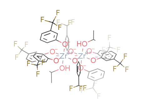 Molecular Structure of 1266659-57-7 ([Zr(O-3-CF<sub>3</sub>C<sub>6</sub>H<sub>4</sub>)4(HO-iPr)]2)