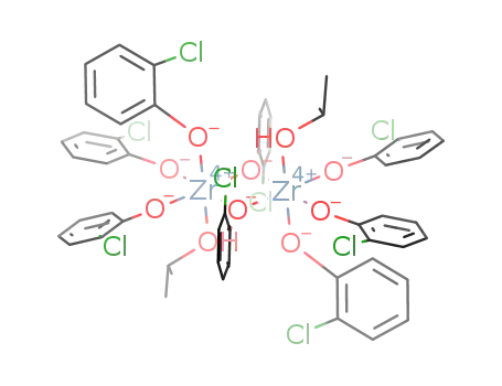 Molecular Structure of 1266659-54-4 ([Zr(O-2-ClC<sub>6</sub>H<sub>4</sub>)4(HO-iPr)]2)