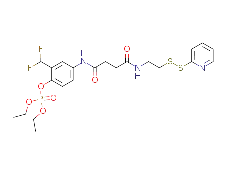 phosphoric acid 2-difluoromethyl-4-{3-[2-(pyridin-2-yldisulfanyl)-ethylcarbamoyl]-propionylamino}-phenyl ester diethyl ester