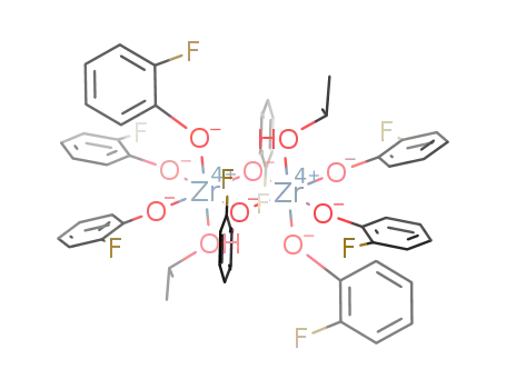 Molecular Structure of 1266659-53-3 ([Zr(O-2-FC<sub>6</sub>H<sub>4</sub>)4(HO-iPr)]2)