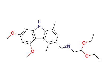 Molecular Structure of 176385-65-2 (3-(2,2-diethoxyethyliminomethyl)-5,7-dimethoxy-1,4-dimethylcarbazole)