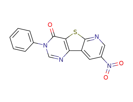 Molecular Structure of 293735-80-5 (8-nitro-3-phenylpyrido[3',2':4,5]thieno[3,2-d]pyrimidin-4(3H)-one)