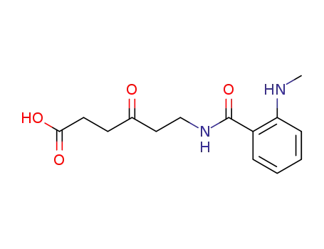 Molecular Structure of 216568-78-4 (6-(2-Methylamino-benzoylamino)-4-oxo-hexanoic acid)