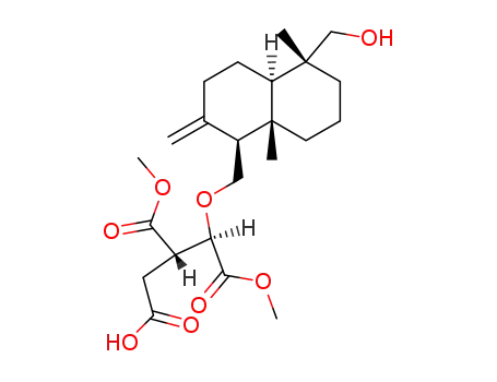 Molecular Structure of 113592-88-4 (L-threo-Pentaric acid,2-O-[[(1S,4aR,5R,8aS)-decahydro-5-(hydroxymethyl)-5,8a-dimethyl-2-methylene-1-naphthalenyl]methyl]-3,4-dideoxy-3-(methoxycarbonyl)-,1-methyl ester (9CI))