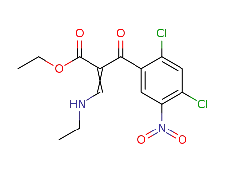 ethyl ester of 3-ethylamino-2-(5-nitro-2,4-dichlorobenzoyl)acrylic acid