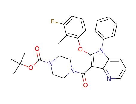 4-[2-(3-fluoro-2-methyl-phenoxy)-1-phenyl-1H-pyrrolo[3,2-b]pyridine-3-carbonyl]-piperazine-1-carboxylic acid tert-butyl ester