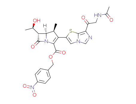 4-nitrobenzyl(1S,5R,6S)-2-(7-acetylaminoacetylimidazo[5,1-b]thiazol-2-yl)-6-((1R)-1-hydroxyethyl)-1-methyl-1-carbapen-2-em-3-carboxylate
