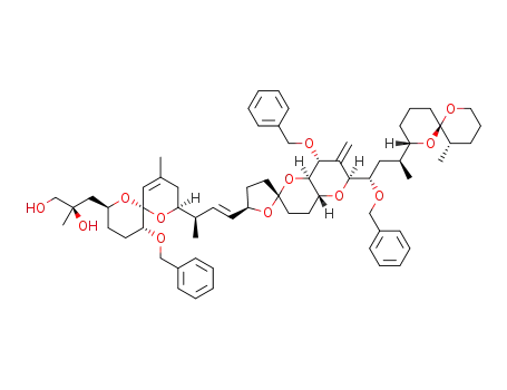 (2R)-3-((2S,5R,6R,8S)-5-(benzyloxy)-8-((R,E)-4-((2R,4a'R,5R,6'S,8'R,8a'R)-8'-(benzyloxy)-6'-((1S,3S)-1-(benzyloxy)-3-((2S,6R,11S)-11-methyl-1,7-dioxaspiro[5.5]undecan-2-yl)butyl)-7'-methyleneoctahydro-3H,3'H-spiro[furan-2,2'-pyrano[3,2-b]pyran]-5-yl)but-3-en-2-yl)-10-methyl-1,7-dioxaspiro[5.5]undec-10-en-2-yl)-2-methylpropane-1,2-diol