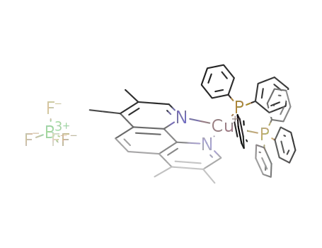 [((C<sub>6</sub>H<sub>5</sub>)3P)2(C<sub>12</sub>H<sub>4</sub>(CH<sub>3</sub>)4N<sub>2</sub>)Cu]<sup>(1+)</sup>*BF<sub>4</sub><sup>(1-)</sup>=[((C<sub>6</sub>H<sub>5</sub>)3P)2(C<sub>12</sub>H<sub>4</sub>(CH<sub>3</sub>)4N<sub>2</sub>)Cu]BF<sub>4</sub>