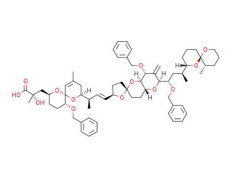 (2S)-3-((2S,5R,6R,8S)-5-(benzyloxy)-8-((R,E)-4-((2R,4a'R,5R,6'S,8'R,8a'R)-8'-(benzyloxy)-6'-((1S,3S)-1-(benzyloxy)-3-((2S,6R,11S)-11-methyl-1,7-dioxaspiro[5.5]undecan-2-yl)butyl)-7'-methyleneoctahydro-3H,3'H-spiro[furan-2,2'-pyrano[3,2-b]pyran]-5-yl)but-3-en-2-yl)-10-methyl-1,7-dioxaspiro[5.5]undec-10-en-2-yl)-2-hydroxy-2-methylpropanoic acid