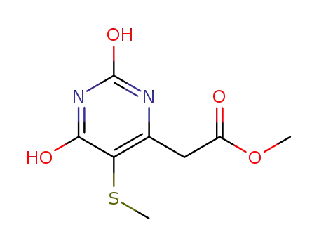 Molecular Structure of 1313720-78-3 ((2,6-dihydroxy-5-methylsulfanylpyrimidin-4-yl)acetic acid methyl ester)