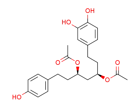 Molecular Structure of 1269839-26-0 (1-(3,4-Dihydroxyphenyl)-
7-(4-hydroxyphenyl)heptane-3,5-diyl diacetate)