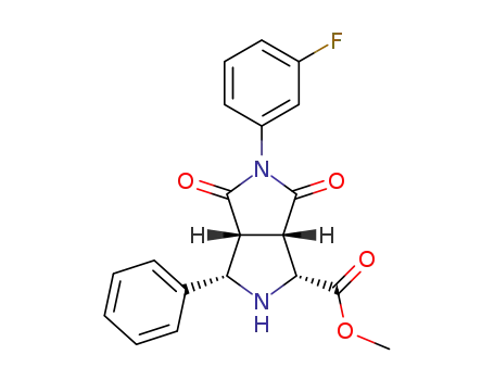 Molecular Structure of 1331731-58-8 ((1R,3S,3aR,6aS)-methyl 5-(3-fluorophenyl)-4,6-dioxo-3-phenyloctahydropyrrolo-[3,4-c]pyrrole-1-carboxylate)
