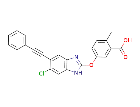 5-((6-chloro-5-(phenylethynyl)-1H-benzo[d]imidazol-2-yl)-oxy)-2-methylbenzoic acid