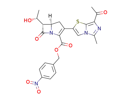 4-Nitrobenzyl(5R,6S)-2-(7-acetyl-5-methylimidazo[5,1-b]thiazol-2-yl)-6-((1R)-1-hydroxy-ethyl)-1-carbapen-2-em-3-carboxylate