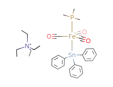 {N(CH<sub>2</sub>CH<sub>3</sub>)4}<sup>(1+)</sup>*{((C<sub>6</sub>H<sub>5</sub>)3Sn)Fe(CO)3(P(CH<sub>3</sub>)3)}<sup>(1-)</sup>={N(CH<sub>2</sub>CH<sub>3</sub>)4}{((C<sub>6</sub>H<sub>5</sub>)3Sn)Fe(CO)3(P(CH<sub>3</sub>)3)}