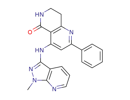 4-[(1-methyl-1H-pyrazolo[3,4-b]pyridin-3-yl)amino]-2-phenyl-7,8-dihydro-1,6-naphthyridin-5(6H)-one