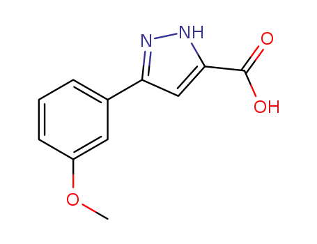 Molecular Structure of 890591-64-7 (5-(3-METHOXY-PHENYL)-2H-PYRAZOLE-3-CARBOXYLIC ACID)